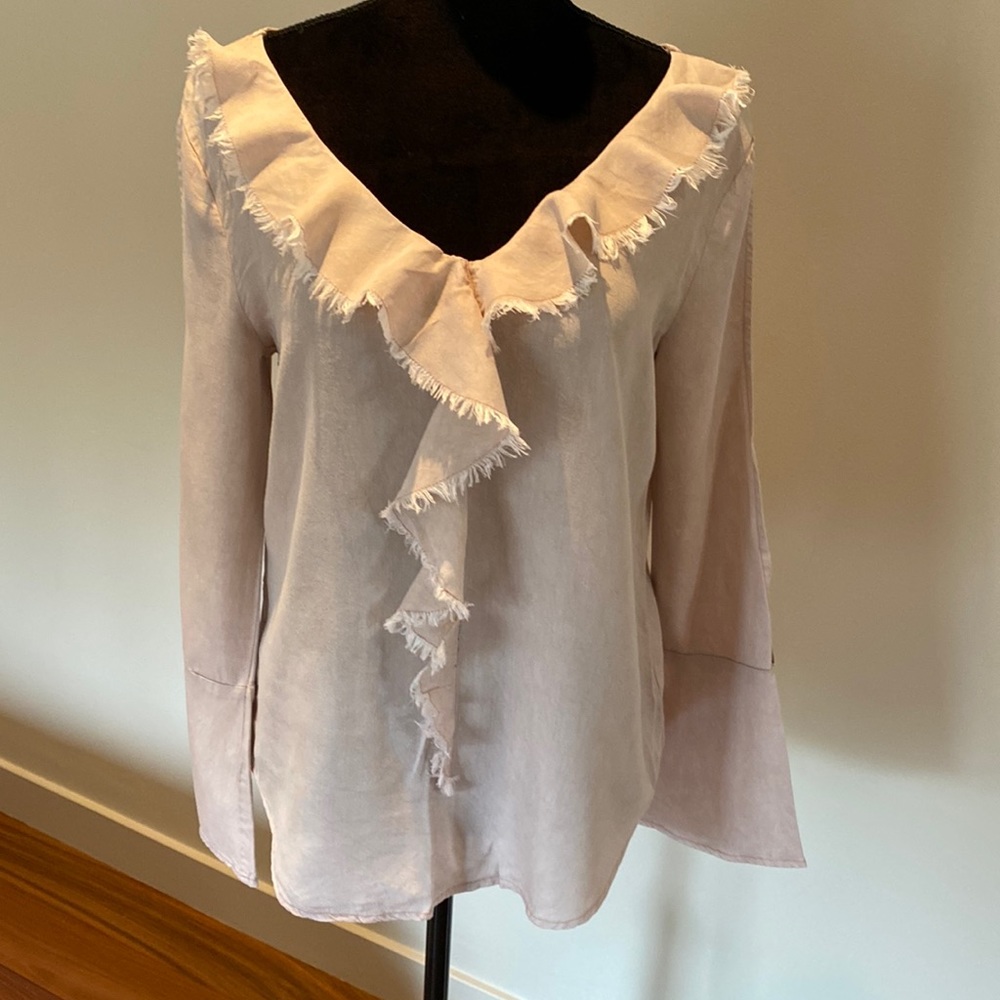 CHELSEA & THEODORE boho Blouse, size S, long sleeve with opening